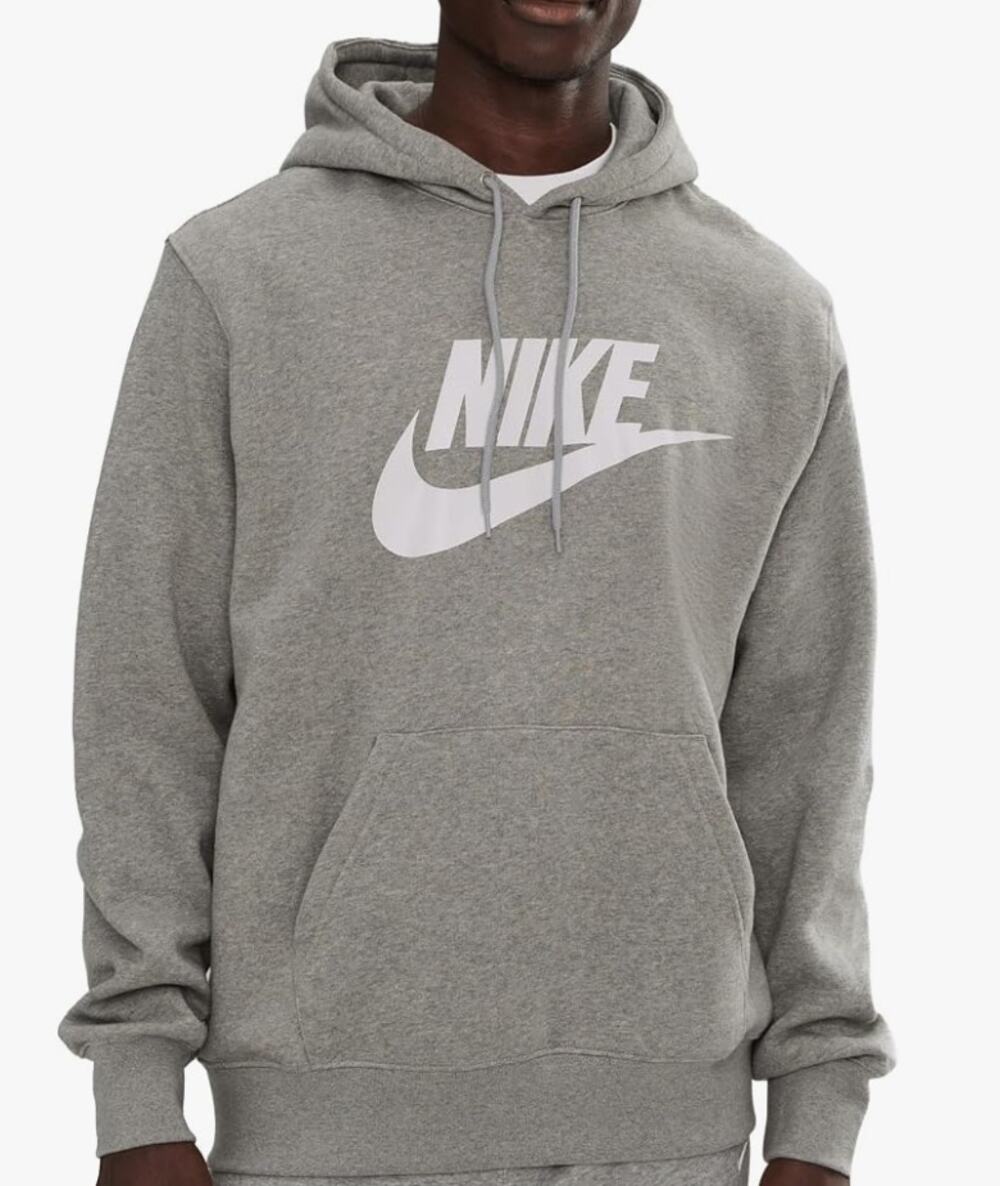 Nike, Men's, Club Pull-Over Fleece Hoodie, Dark Grey Heather, S